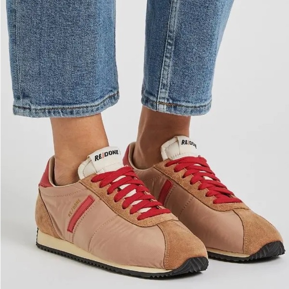 RE/DONE 70s Runner sneakers Size 40 Tan Red